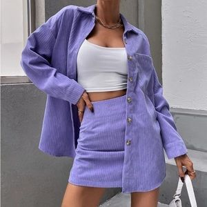 SHEIN purple corduroy skirt set